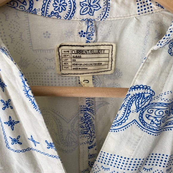 Current/Elliott Bandana T-Shirt Dress Mid/Mini Length Paisley Pattern - Picture 2 of 6